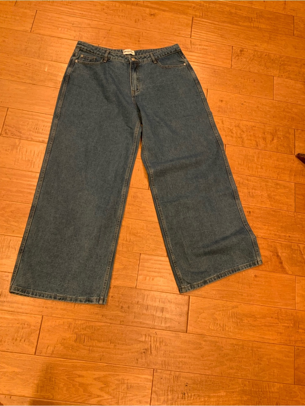 Princess Polly Wide-Leg Denim Jeans - Blue